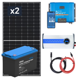Zestaw PV 910W, akumulator LiFePO4 100Ah,  regulator MPPT i przetwornica
