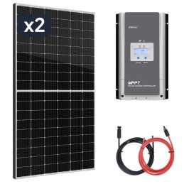 Panel słoneczny 2x435W z regulatorem ładowania 60A MPPT 12V/24V