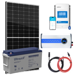 Elektrownia słoneczna 435Wp z akumulatorem - zasilanie 230V moc 1000W + MPPT