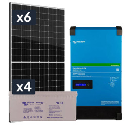 Elektrownia słoneczna 2610Wp Hybrydowa z akumulatorami 880Ah i przetwornicą 4000W