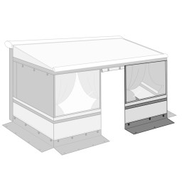 Przednie panele oświetlenia zapewniającego prywatność – rozszerzenie ściany przedniej