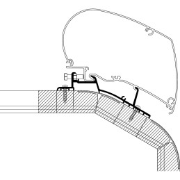 Thule Adapter LMC Explorer And Cruiser Built Since 2018 For TO Series 6 And 9, 3,50 m