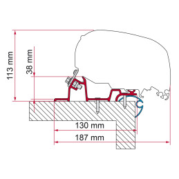 Fiamma Uniwersalny Zestaw Adapterów Karawan Standard, 340 cm