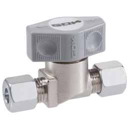GOK Zawór bezpieczeństwa z obrotową rączką, niklowany, obie strony RVS 12
