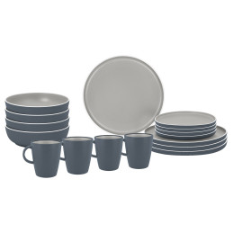 Brunner Zestaw naczyń stołowych Lunchbox Trilogy Grey, 16 szt.