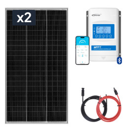 Zestaw do kampera panel sztywny 2x180W, regulator ładowania MPPT