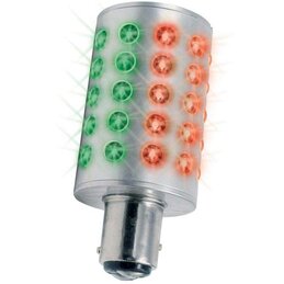 Lampa nawigacyjna LED z światłem zielonym i czerwonym, 10-30V, Bay15D