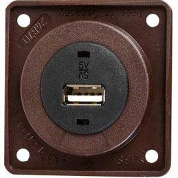 Gniazdo USB 12V brązowe matowe do łodzi i jachtów