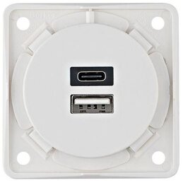 Gniazdo ładowania USB A+C 230V w kolorze matowej bieli
