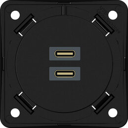 Gniazdo ładowania USB typu C+C 230 V w kolorze antracyt matowym