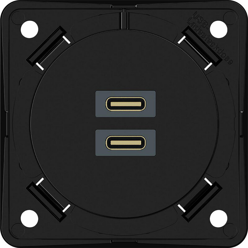 Gniazdo ładowania USB typu C+C 230 V w kolorze antracyt matowym