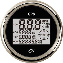 Wskaźnik prędkości GPS z anteną, czarny, 96 mm