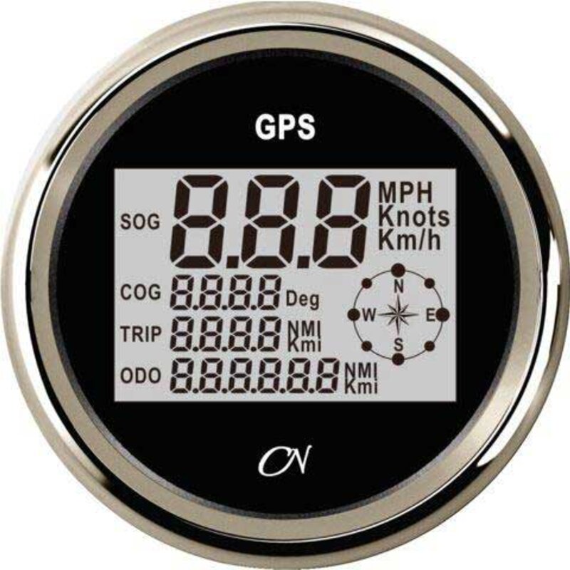Wskaźnik prędkości GPS z anteną, czarny, 96 mm