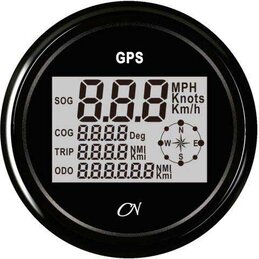 Wskaźnik prędkości GPS czarny, średnica 96 mm do łodzi i jachtów