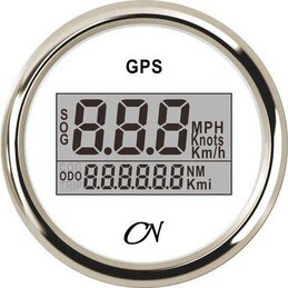Wskaźnik prędkości GPS biały z chromem