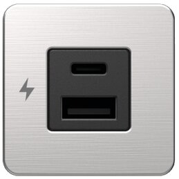 SCANSTRUT podwójne gniazdo USB-A + USB-C Tile srebrne