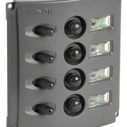Panel sterowania z podwójnymi LEDami, 4 przełączniki, 12V do łodzi