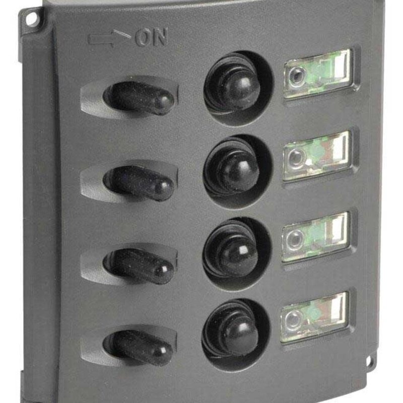 Panel sterowania z podwójnymi LEDami, 4 przełączniki, 12V do łodzi