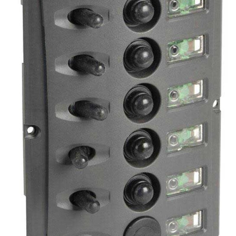 Panel sterowania z podwójnymi LEDami, 5 przełączników + USB, 12V