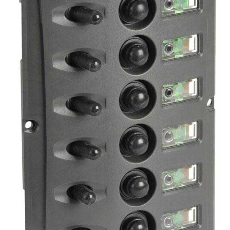 Panel sterowania z podwójnymi LEDami, 6 przełączników, 12V do łodzi