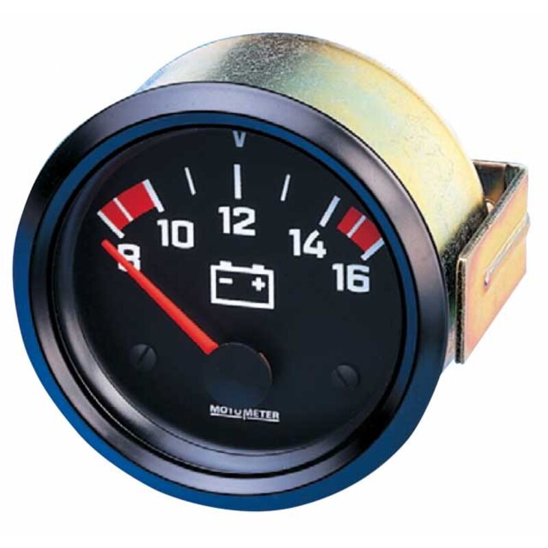 Woltomierz Motometer z wolną masą, 8-16V, średnica 52 mm