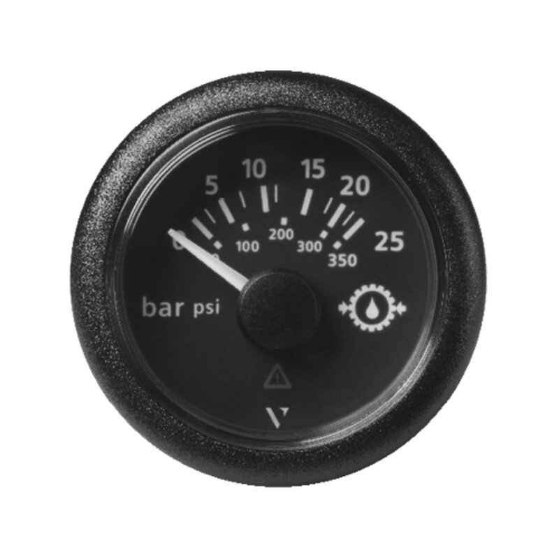 Wskaźnik ciśnienia oleju Veratron 0-25 bar, czarny, 52 mm