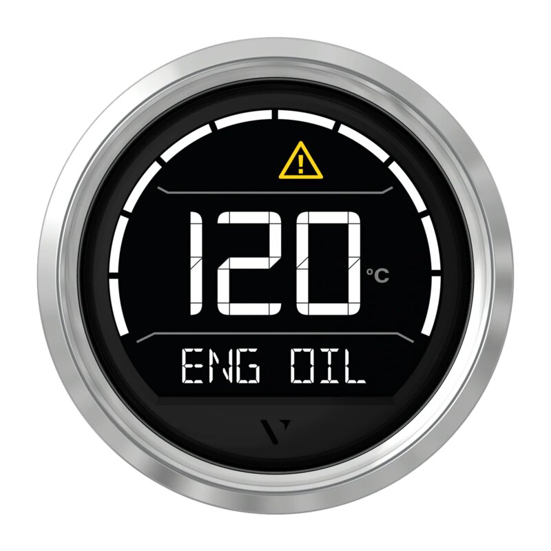 Światło VL Digital 52 do łodzi, zasilane 12/24V z pojedynczą soczewką i chromowanym frontem trójkątnym