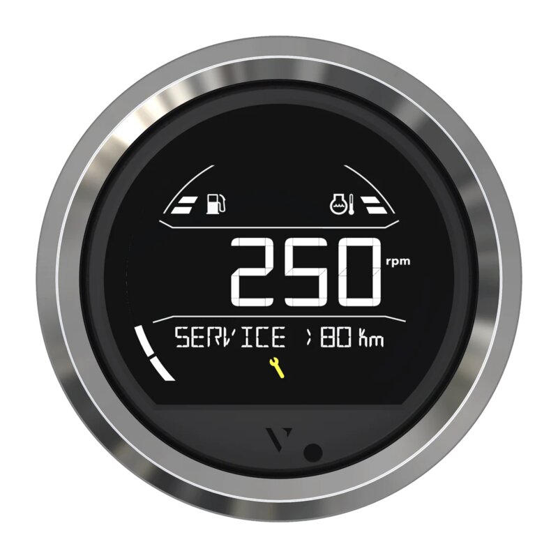 Lampa nawigacyjna VL Digital 85 z napięciem 12/24V i frontem trójkątnym chromowanym