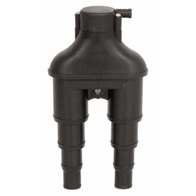 Wentylator z tworzywa sztucznego z zaworem, czarny, z połączeniami 16-32 mm
