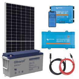 Elektrownia słoneczna 455Wp z akumulatorem - zasilanie 230V moc 400W + MPPT
