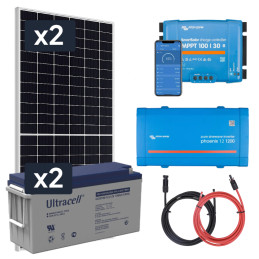 Elektrownia słoneczna 910Wp z akumulatorem - zasilanie 230V moc 1000W + MPPT