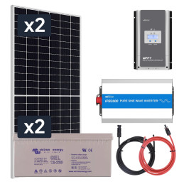 Elektrownia słoneczna 910W z akumulatorem - zasilanie 230V moc 3000W + MPPT