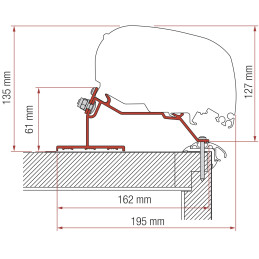 Fiamma Adapter do markizy Caravan Roof, 600 cm – 6000