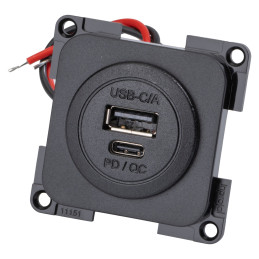 Pro Car Gniazdko podwójne z USB-A i USB-C