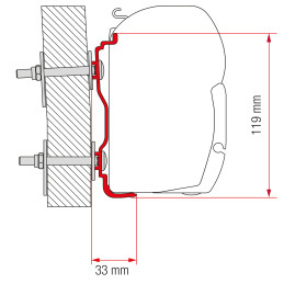 Fiamma Adapter do markizy Hymer od 2016, 350 cm – 3500