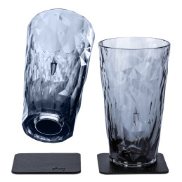 silwy Magnetyczne Plastikowe Szklanki Szare, Long Drink